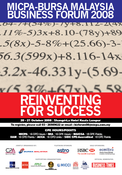 Click to download MICPA-Bursa Malaysia Business Forum 2008 Brochure