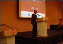 En Abdul Halim Md Lassim, Chairman of Young CPA Group delivering his welcome address